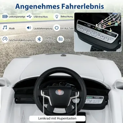 12V dětské elektrické auto s dálkovým ovládáním a pozvolným startem, licencované elektrické vozidlo Porsche, bílé