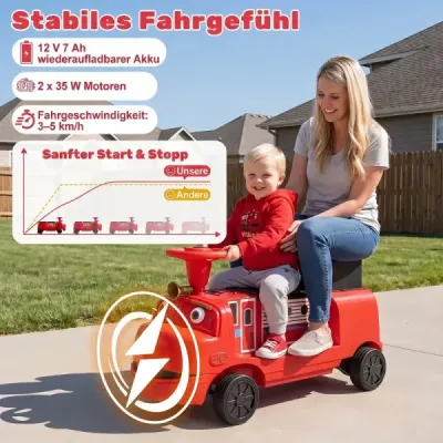 Dětské elektrické autíčko 12V, elektrické odrážedlo se 2 sedadly a 2 motory, 95 x 41 x 51 cm, červené
