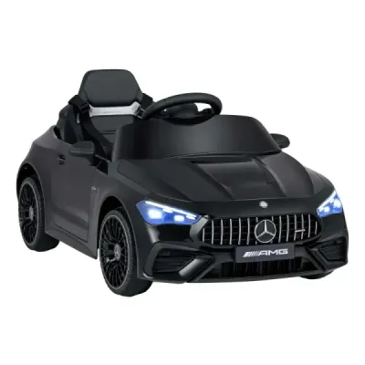 Dětské elektrické auto 12 V Mercedes-AMG s LED světly a dálkovým ovládáním 2,4 GHz, černé