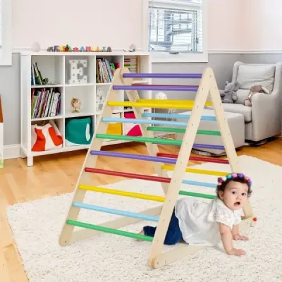 Lezecký trojúhelník s žebříkem Skládací prolézačka Příčkový trojúhelník pro rozvoj Colorful