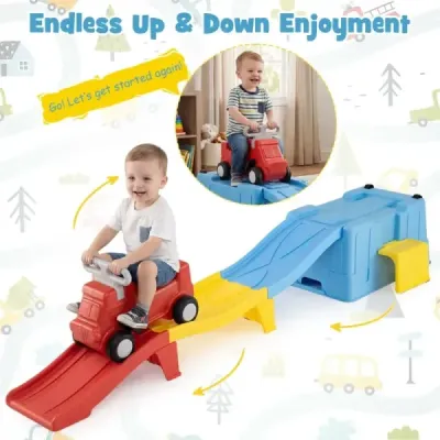 Dětská horská dráha s rozkládací funkcí Up & Down, modrá + žlutá + červená