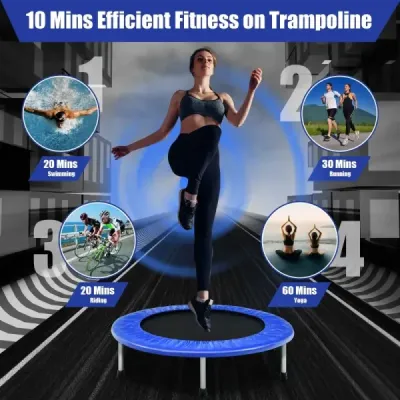 Trampolína 97 cm Mini skládací trampolína Skládací fitness trampolína Blue