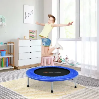 Trampolína 97 cm Mini skládací trampolína Skládací fitness trampolína Blue