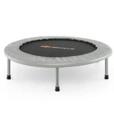 ?97cm mini trampolína fitness trampolína skládací dětská trampolína s nosností do 150 kg šedá