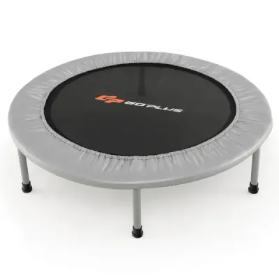 ?97cm mini trampolína fitness trampolína skládací dětská trampolína s nosností do 150 kg šedá
