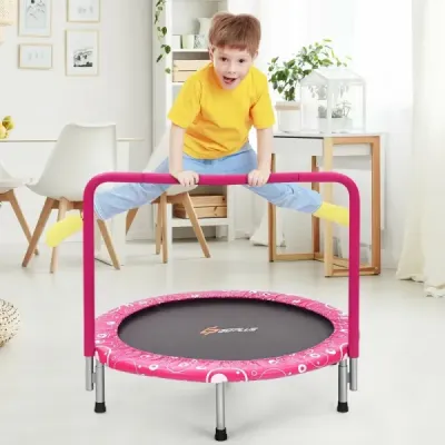 92 cm dětská trampolína mini trampolína s rukojetí skládací trampolína růžová + černá