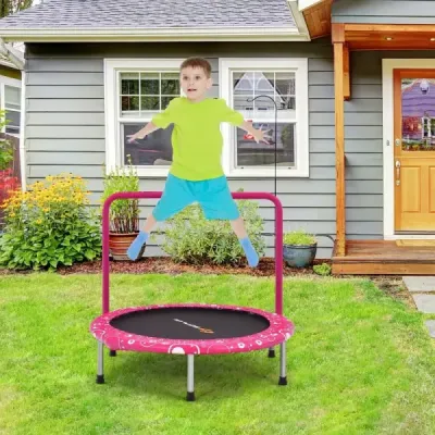92 cm dětská trampolína mini trampolína s rukojetí skládací trampolína růžová + černá