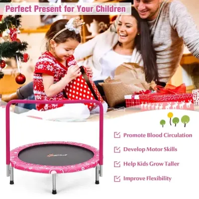 92 cm dětská trampolína mini trampolína s rukojetí skládací trampolína růžová + černá