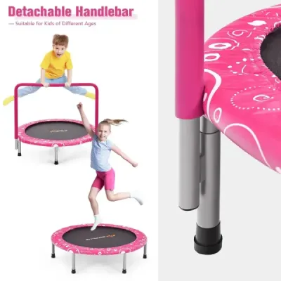 92 cm dětská trampolína mini trampolína s rukojetí skládací trampolína růžová + černá