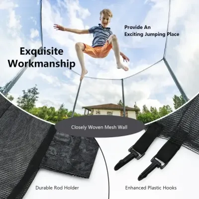 Bezpečnostní síť na trampolínu pro zahradní trampolíny Náhradní vnější síť se zipem a přezkami ? 305 cm