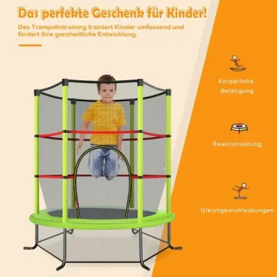 ?140 cm zahradní trampolína s bezpečnostní sítí Trampolína do 135 kg zatížitelná pro děti od 3 let Barevná