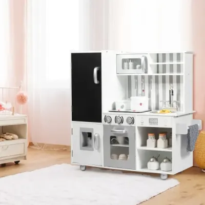 Kinderküche mit Tafel & Simulierten Geräuschen 83 x 32 x 80 cm Weiß