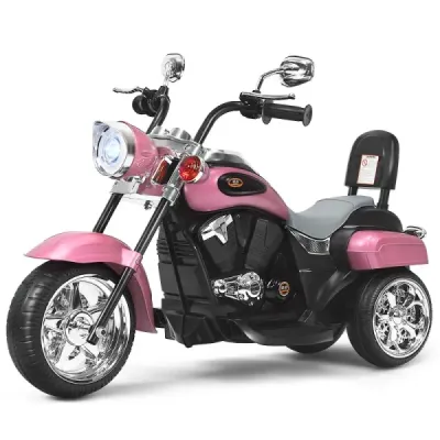 6 V elektrická motorka Motorka na baterie s hudbou 91 x 48 x 64 cm růžová