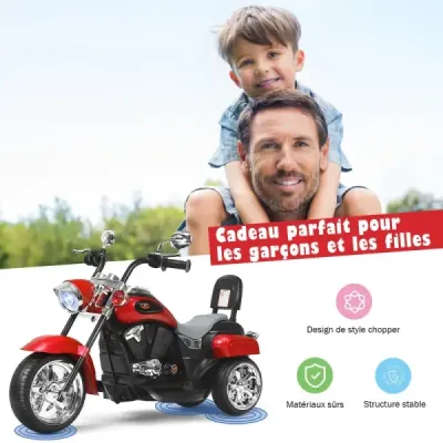 Motorka ve stylu chopperu elektrická motorka dětská motorka 91 x 48 x 64 cm červená + černá