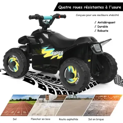 Elektrické auto pro děti elektrická dětská čtyřkolka dětská motorka 73 x 40 x 44,5 cm černá