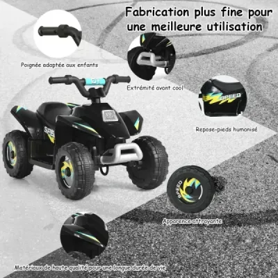 Elektrické auto pro děti elektrická dětská čtyřkolka dětská motorka 73 x 40 x 44,5 cm černá