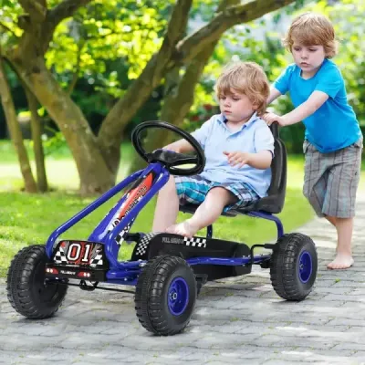 Gokartový vozík Gokart s pedálem ruční brzdy Auto s pedálem 30 kg Pedál Vozidlo s pedálem 3-6 let Modré