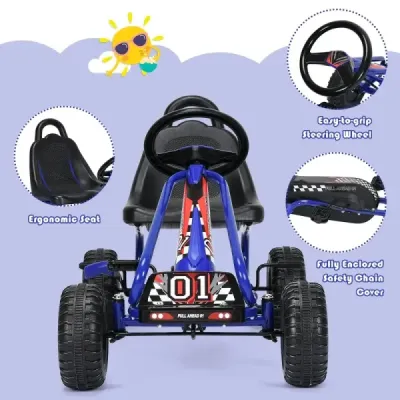 Gokartový vozík Gokart s pedálem ruční brzdy Auto s pedálem 30 kg Pedál Vozidlo s pedálem 3-6 let Modré