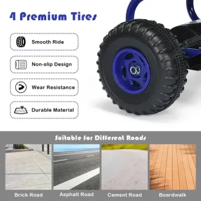 Gokartový vozík Gokart s pedálem ruční brzdy Auto s pedálem 30 kg Pedál Vozidlo s pedálem 3-6 let Modré