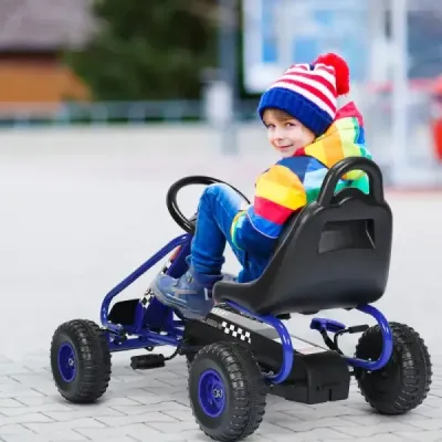 Gokartový vozík Gokart s pedálem ruční brzdy Auto s pedálem 30 kg Pedál Vozidlo s pedálem 3-6 let Modré