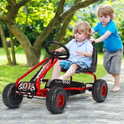 Go Kart Motokára s ruční brzdou Šlapací auto 30 kg Šlapací vůz Šlapací vůz 3-6 let Červená barva
