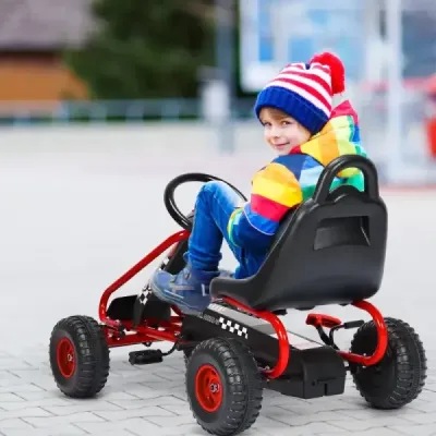 Go Kart Motokára s ruční brzdou Šlapací auto 30 kg Šlapací vůz Šlapací vůz 3-6 let Červená barva