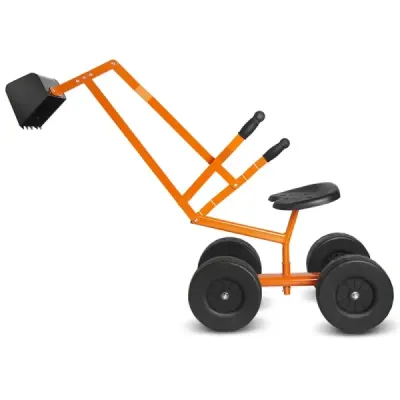 Bagr na sezení s lopatou Kovový dětský bagr Bagr na písek na sezení pro děti od 3 let. Oranžový