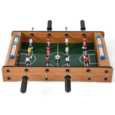 Mini fotbalový stůl pro 2 hráče prostorově úsporný fotbalový stůl s robustní rukojetí 51 x 30,5 x 9 cm Příroda