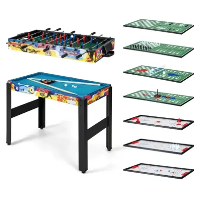 12 in 1 Spieltisch mit Tischfußball & Airhockey & Billard & Tischtennis & Schach & Bowling & Shuffleboard