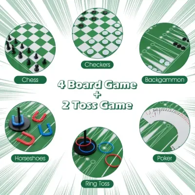 12 in 1 Spieltisch mit Tischfußball & Airhockey & Billard & Tischtennis & Schach & Bowling & Shuffleboard