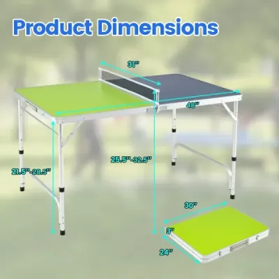 120 x 76 cm přenosný stůl na stolní tenis skládací mini set na stolní tenis pro děti a dospělé se síťkou