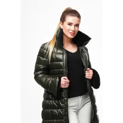 Prošívaná dámská zimní bunda MODA017 khaki