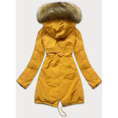 Dámská oboustranná zimní bunda MODA136 žluto-černá