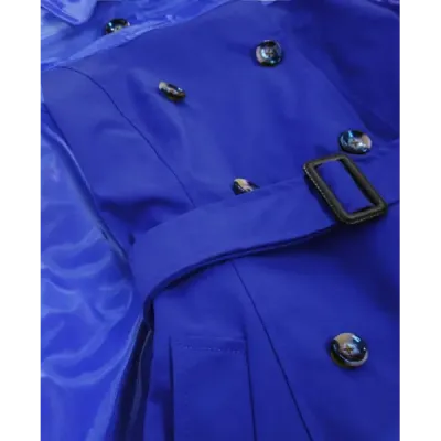 Tenký dámský kabát z kombinovaných materiálů MODA2027 modrý