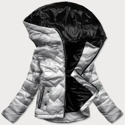 Dámská jarní bunda MODA562 stříbrná