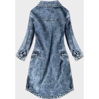 Volná dámská jeansová bunda MODA101 modrá
