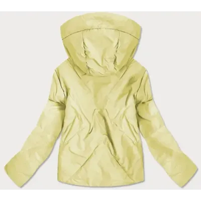 Krátká dámská asymetrická jarní bunda MODA0955 žlutá