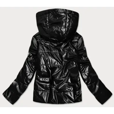 Lesklá dámská jarní bunda MODA9575 černá