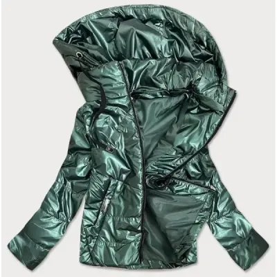 Lesklá dámská jarní bunda MODA9575 zelená
