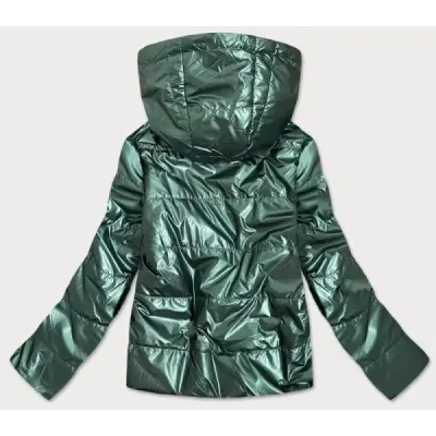 Lesklá dámská jarní bunda MODA9575 zelená