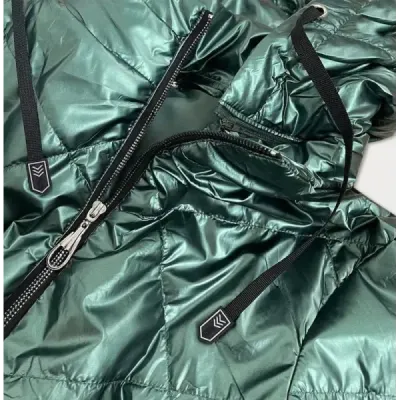 Lesklá dámská jarní bunda MODA9575 zelená