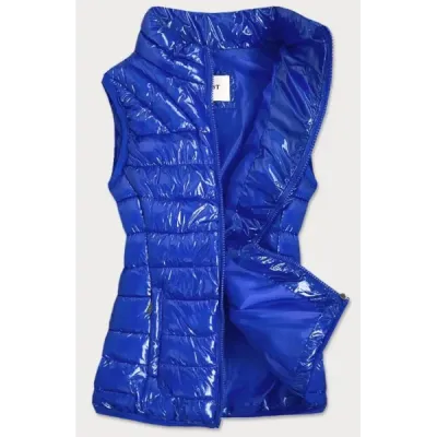 Lesklá dámská vesta MODA107 modrá