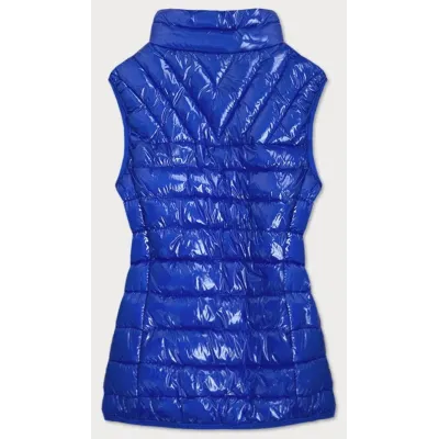Lesklá dámská vesta MODA107 modrá