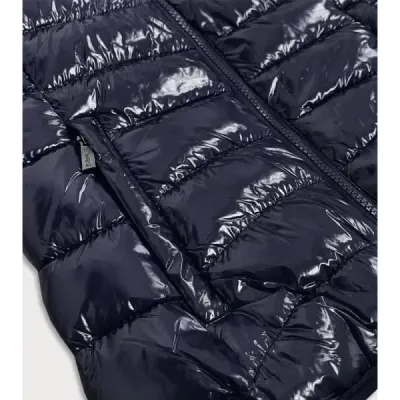 Lesklá dámská vesta MODA107 tmavě modrá