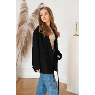 Krátký dámský kabát MODA727 černý