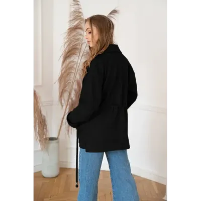 Krátký dámský kabát MODA727 černý
