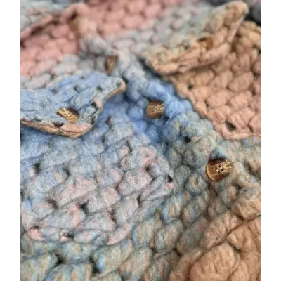 Dámská košilová bunda MODA2453 modro-béžová