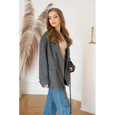 Krátký dámský kabát MODA727 ecru