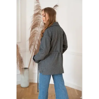 Krátký dámský kabát MODA727 ecru