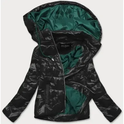 Dámská jarní bunda MODA005 černo-zelená